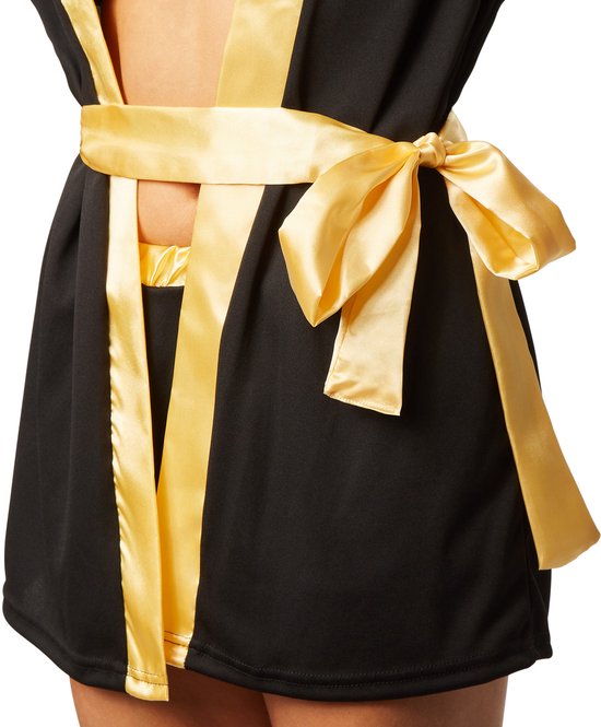 Boxer de costume femme Dressforfun - Taille S - déguisement costume halloween carnaval partywear - noir/doré
