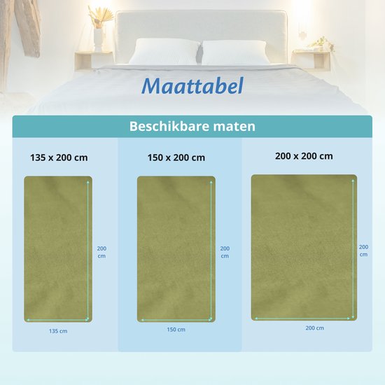 Housse pour la couverture d'aggravation d'Ella 135 x 200 CM - 7 KG & 9 KG - Housse en 100% coton biologique - Vert olive clair