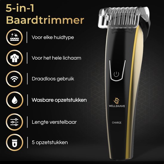 Wellshave 5 in 1 Beard Trimmer Men Pro - Tondeuse barbe et corps
