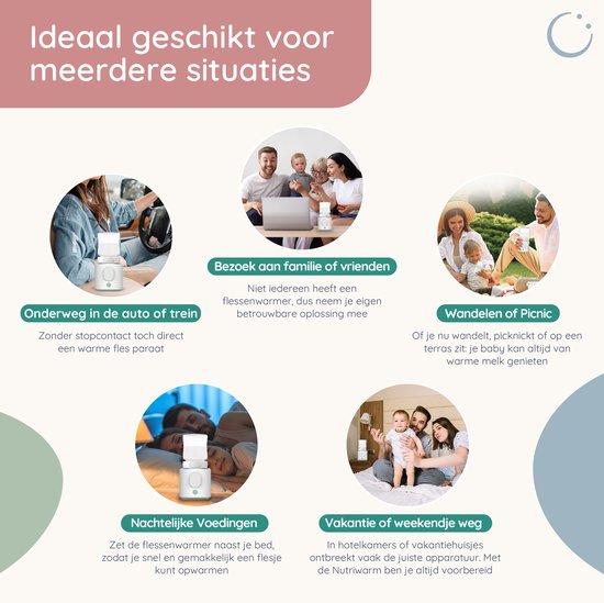 Chauffe-biberon portable Numsy - Sans fil - 6 adaptateurs inclus - 4 niveaux de température