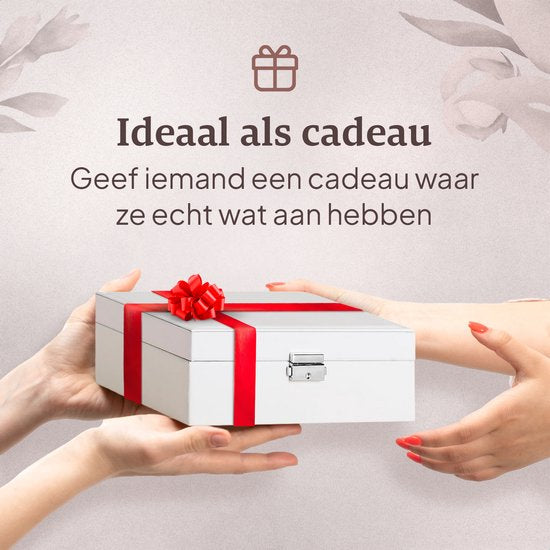 Vimora Boîte à bijoux avec étage supplémentaire - Blanc - Boîte à bijoux - Boîte à bijoux - Pour adultes, filles, hommes et femmes - Convient aux colliers, boucles d'oreilles, bracelets et bagues