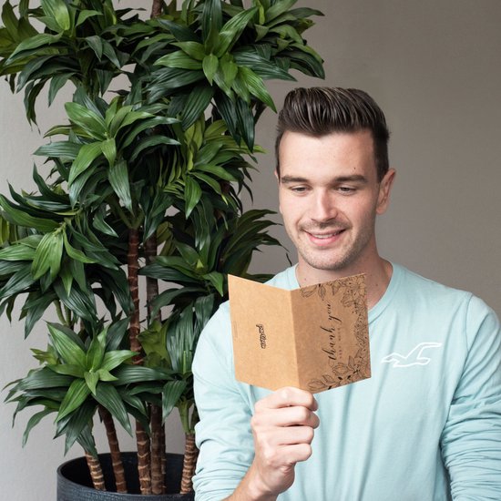 Partizzle 36x Kraft Thank You Cards Set - Cartes de remerciement - Cartes de vœux - Cartes postales - Cartes avec enveloppes - 15x10 cm