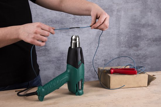 VONROC Pistolet à air chaud - Brûleur de peinture - 2000W - 3 niveaux de température - Accessoires et sac inclus