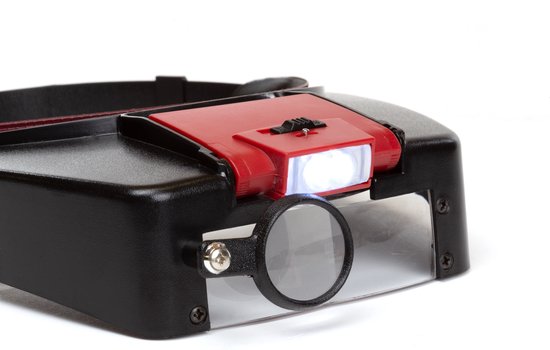 Loupe de tête Velleman, avec éclairage LED, grossissement 1,8x/2,3x/3,3x, avec module d'éclairage réglable