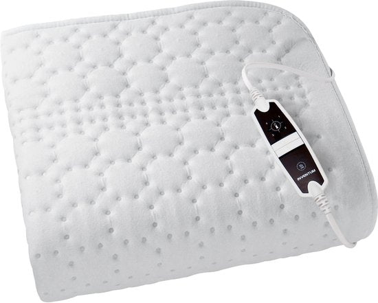 Sous-couverture électrique Inventum HN139G 150x80 cm - Simple - 4 niveaux de chaleur - Couverture chauffante - Lavable - Arrêt automatique - Protection contre la surchauffe - Polaire - Blanc