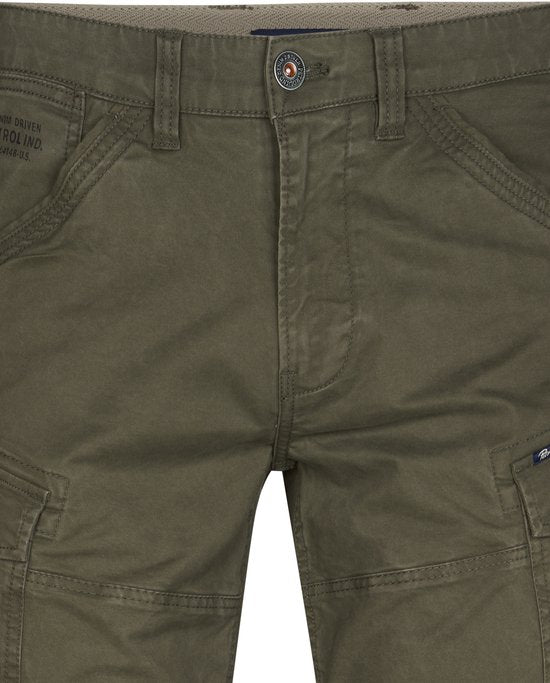 Pantalon cargo Petrol Industries pour hommes - Devant en cuir - Pantalon - Vêtements pour hommes - Vert - Taille W32L32