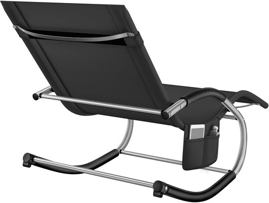 tectake® Lounger Taya - Chaise longue ergonomique pour le jardin, la terrasse, le balcon - Fauteuil de relaxation avec fonction de basculement - Chaise de jardin avec accoudoirs confortables, appui-tête et compartiment de rangement - Résistant aux intempé