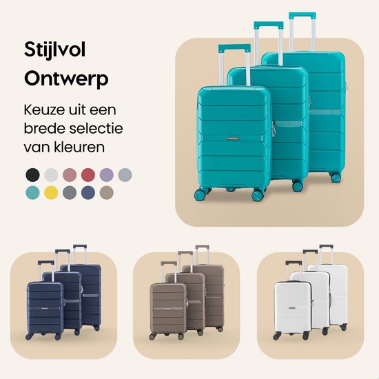 SKYCASES Urban Adventurer - Valise à main - Verrouillage par numéro - 44L - Roues pivotantes - Valise de voyage avec serrure à bagages - Trolley léger - Vert