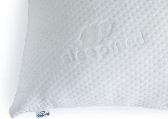 2 x SleepMed - Oreiller en mousse à mémoire de forme - 100% mousse à mémoire de forme - blanc - housse hypoallergénique - 55 x 43 x 12 cm