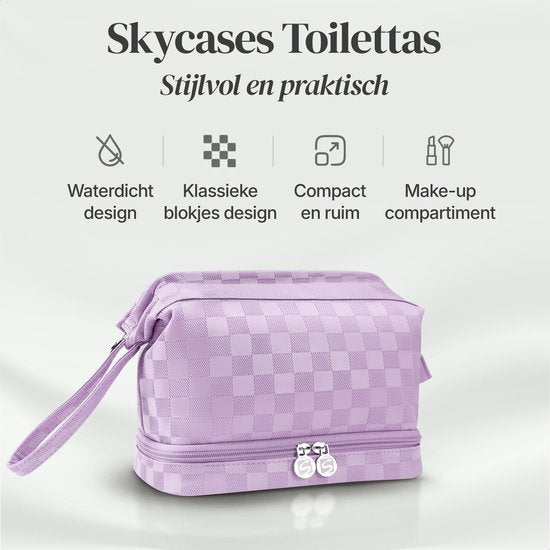 Skycases Travel Essentials - Trousse de toilette et de maquillage - Imperméable et compacte - Convient pour le voyage et l'usage quotidien - Unisexe - Violet