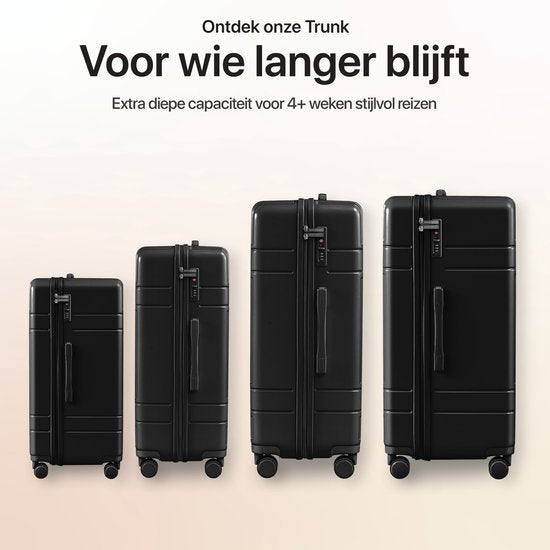 SKYCASES Valise de voyage à coffre - Classic Heritage - Valise extra-large - 110L - Serrure TSA - Trolley léger - 78x44x36 cm - Valise à roulettes à coffre - Roues pivotantes - Noir