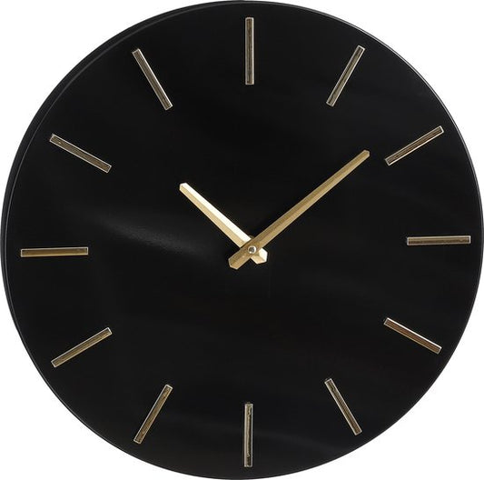 Mica Decorations Horloge murale Brixen - Ø36 cm - Aluminium - Noir