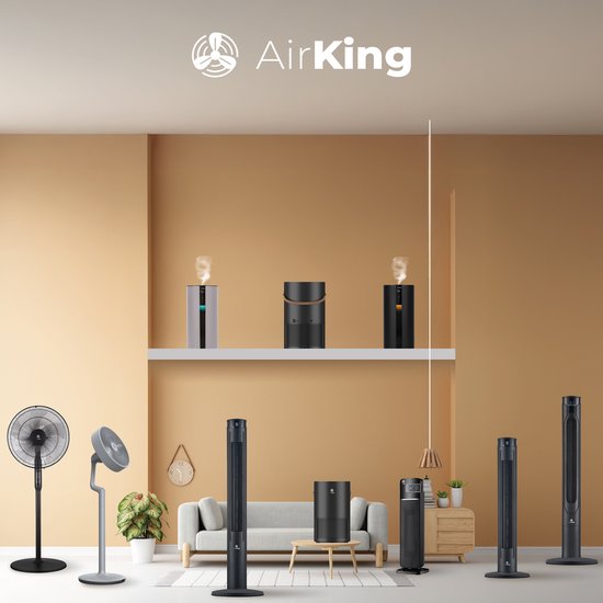 AirKing Ventilateur de Tour 94cm - Ventilateur de Colonne avec Télécommande - Minuterie - 3 Réglages de Vitesse - Oscillation & Ecran LED Dimmable - Efficace en Energie - Ventilateur de Refroidissement pour la Chambre - Noir