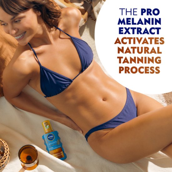 NIVEA SUN Protect & Bronze Spray solaire - SPF 20 - Spray solaire - Waterproof - Stimule le bronzage - 200 ml