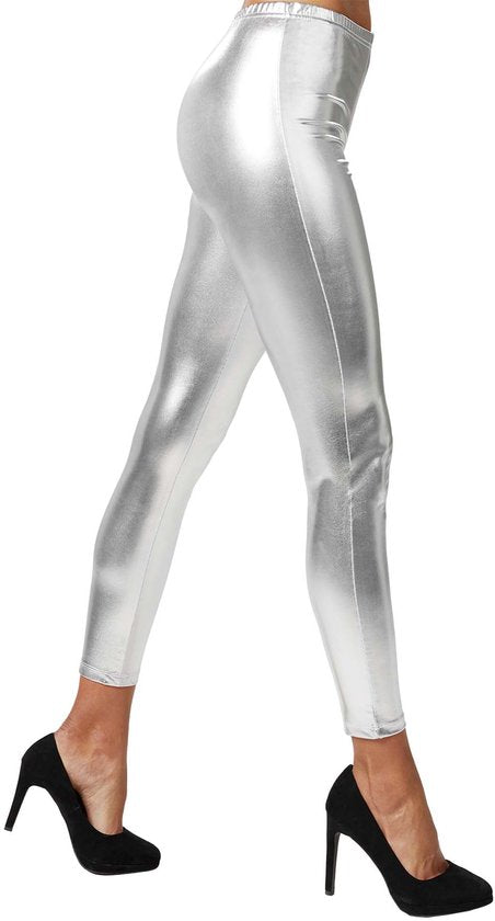 dressforfun - Leggings métallisés argent XXL - déguisement costume halloween déguisement fête de carnaval déguisement fête de carnaval - 303601