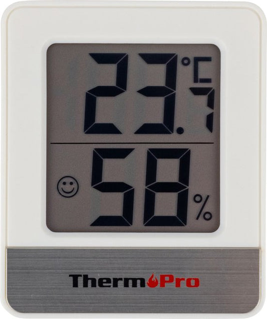 Thermomètre hygromètre Thermo Pro Tp49 - 7×6×2 cm - 2 en 1 - pile AAA - Blanc