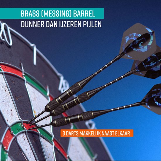 Fléchettes - 6 fléchettes (64 pièces) - Fléchettes de 23, 24, 25, 26 grammes - 2 jeux de fléchettes en laiton de qualité supérieure - pointe en acier - avec fléchettes et étui