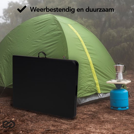 Infinity Goods Table pliante - Table pliante - 180 x 70 x 74 cm - Table de camping - Table de jardin - Portable - Noir