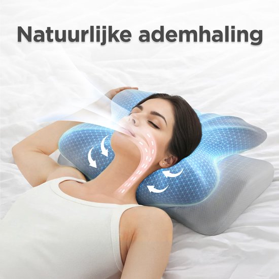 Oreiller en mousse à mémoire de forme CozySense® - Oreiller ergonomique en mousse à mémoire de forme - Oreiller papillon - Housse amovible et lavable - Dormeur sur le côté, sur le dos et sur le ventre