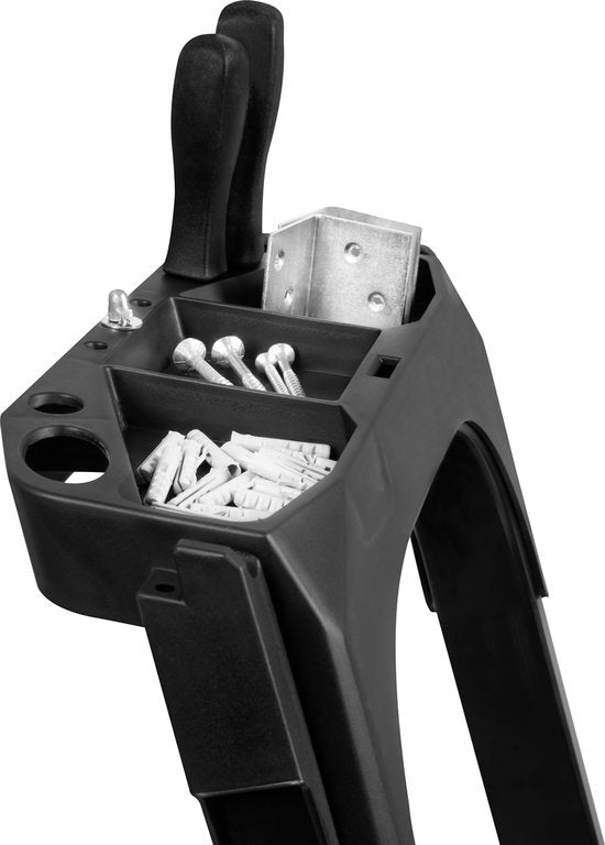 Échelles ménagères - VONROC PRO - pliante en aluminium - 4 échelons antidérapants - capacité de charge max. 150kg - noir