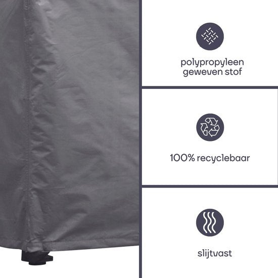 Perel Housse extérieure pour set de jardin, grise, rectangulaire, 280 cm x 230 cm x 80 cm