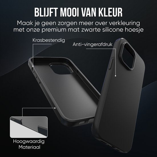 Etui pour téléphone noir adapté à l'Iphone 13 Etui avec protection d'écran en verre protecteur