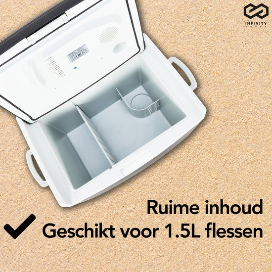 Infinity Goods Glacière électrique - 40L - Glacière - 12V et 230V - Frigobox - Refroidissement et chauffage - Noir
