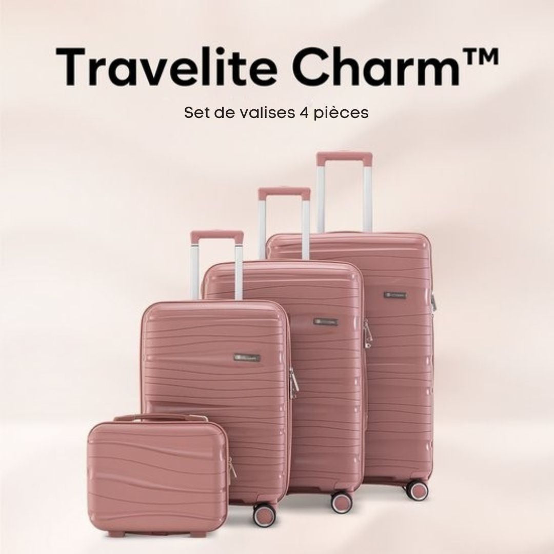 Valise de voyage moyenne 24 pouces - SKYCASES Travelin' Charm - Serrure numérique - 41x24x69 cm - 68L - Légère, imperméable et durable - Rose