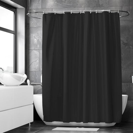 Loti Living Rideau de douche anti-moisissure - Noir - Anneaux inclus - Imperméable - Polyester - Rideau de douche 180x200 cm