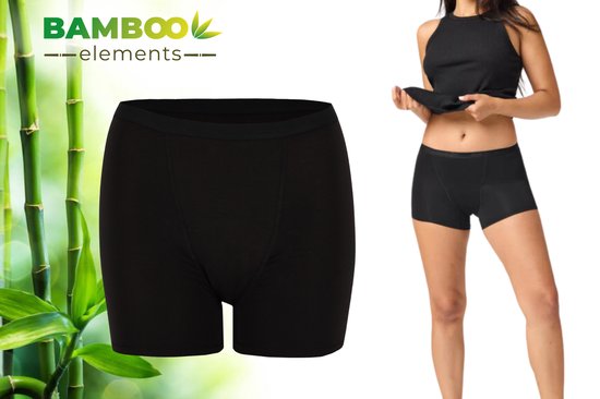 Bamboo Elements - Menstrual Underwear - Hipster - Black - Period Underwear - Menstrual Briefs - Underwear Ladies Boxer Shorts