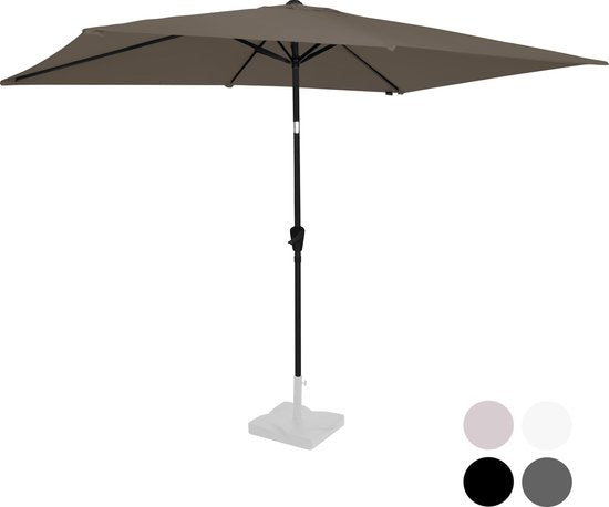 VONROC Premium Parasol Rapallo 200x300cm - Parasol durable - Inclinable - Toile résistante aux UV - Taupe - Housse de protection incluse