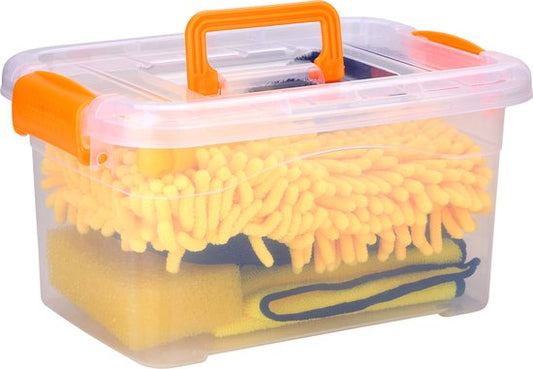 Dunlop Car Wash Set - Brosse à jantes - Brosse de lavage - Éponge de lavage - Dans une boîte de rangement
