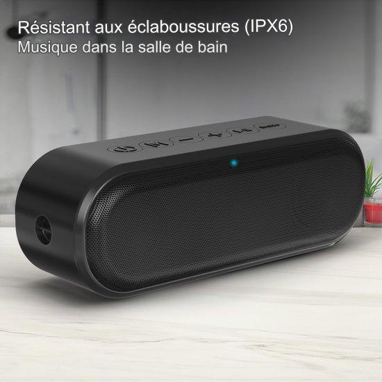 Enceinte Bluetooth Auronic - Boîte à musique sans fil - 20 heures d'écoute de musique - Extra Bass - Noir