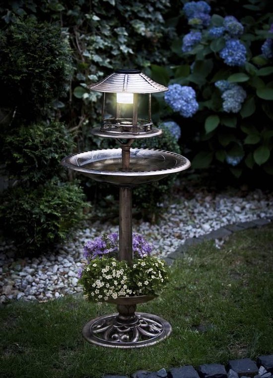 Bain d'oiseaux pour éxtérieur - Merkloos - Energie solaire - avec jardinière