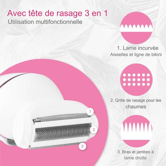 Epilateur 5-en-1 pour le Visage et le Corps femmes Nuvance - 5 accessoires