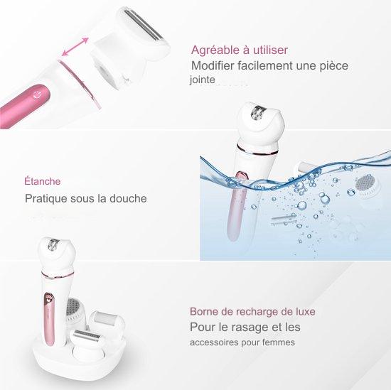 Epilateur 5-en-1 pour le Visage et le Corps femmes Nuvance - 5 accessoires