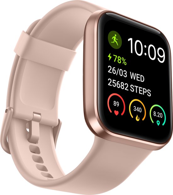Montre connectée - MAOO - Femmes - Fonction complète de cloche - Moniteur de fréquence cardiaque - Podomètre - Multisport - Compatible Android et iOS - Rose