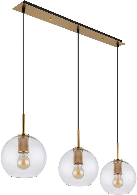 Globo - lampe suspendue - ADARA - bronze - verre - grande lampe de table pour salle à manger - E27 - 15462H2
