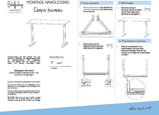 Schaffenburg Easyo Bureau assis-debout Multicolore (non assemblé) - 60 x 120 x 119 cm
