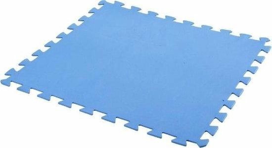 Protection de sol de piscine - Free And Easy - Carreaux en mousse - 50 x 50 cm - 9 pièces - Tapis de sol pour piscine hors sol ou spa gonflable - Bleu