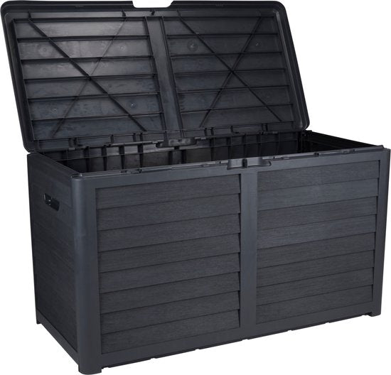Lifetime Garden Boîte à coussins 420L - Boîte de rangement avec couvercle 117,3 x 65,3 x 54,8 cm - Boîte de jardin avec option de verrouillage - Utilisation dans le jardin et le garage - Boîte à coussins pour l'extérieur - Noir