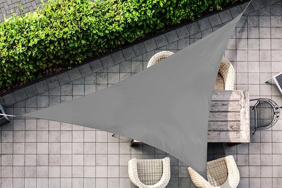 Feel Home - Toile d'ombrage - Protection solaire - Triangle - 3,6 m - Gris foncé