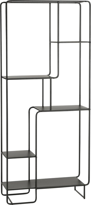 Mica Decorations Jules Armoire ouverte - L76 x L30 x H178 cm - Métal - Noir