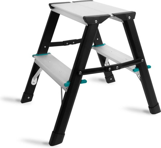 VONROC PRO Escabeau double 2 marches - escalier de travail pliant/escalier de maison - capacité de charge max. 150kg - antidérapant