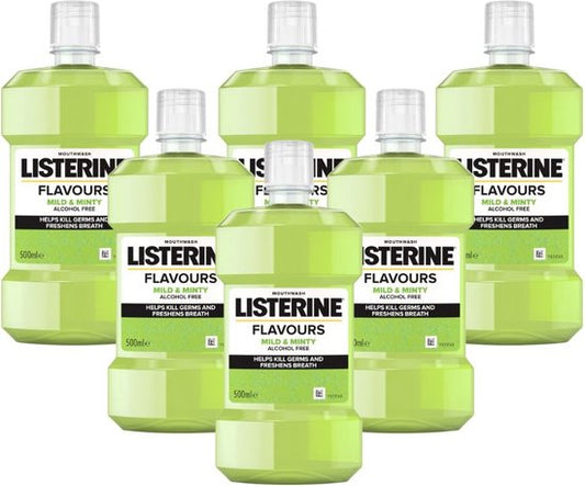 LISTERINE - Saveurs douces et mentholées - 6X 500 ml - Emballage économique