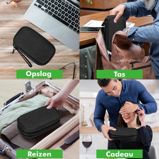 Travelhawk Cable Organiser - Cable Bag - Electronics Organiser Case - Storage Bag for Cables and Accessories - Small - Black