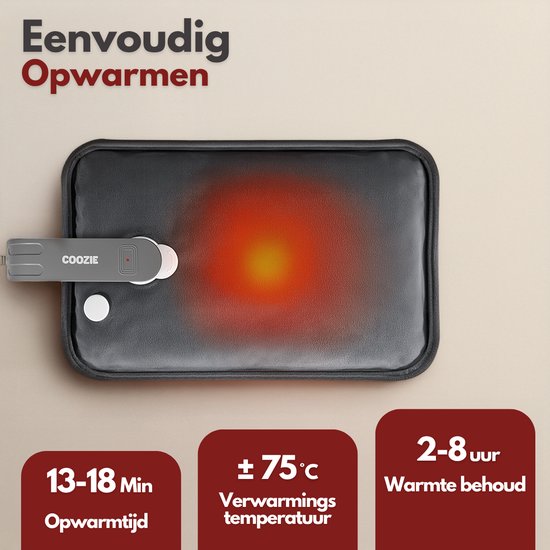 Coozie Electric Jug XL - 1.65L - avec manchon en peluche ThermoSoft - Carafe d'eau chaude chauffante et douce - Carafe d'eau chaude - Gris anthracite