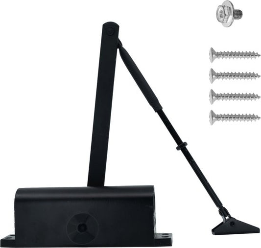 Gtrise Ferme-porte réglable - T/M 100KG - Grand - Kit de montage inclus - Hydraulique - Haute qualité - Pour l'intérieur et l'extérieur - Nombreuses fonctions - Ferme-porte - Ressort de porte