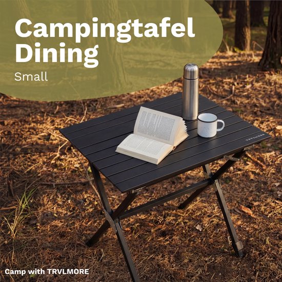 TRVLMORE Table de camping - 80x58x71 cm - Légère avec structure en aluminium - Table pliante réglable - Table de camping - Table pliante - Noir