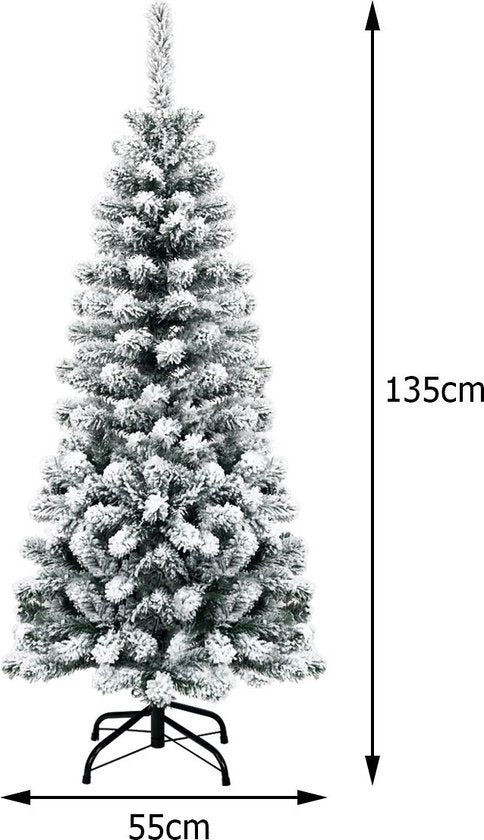 Coast Artificial Christmas Tree - White Snowy - AVEC Aiguilles PVC Premium - 135cm